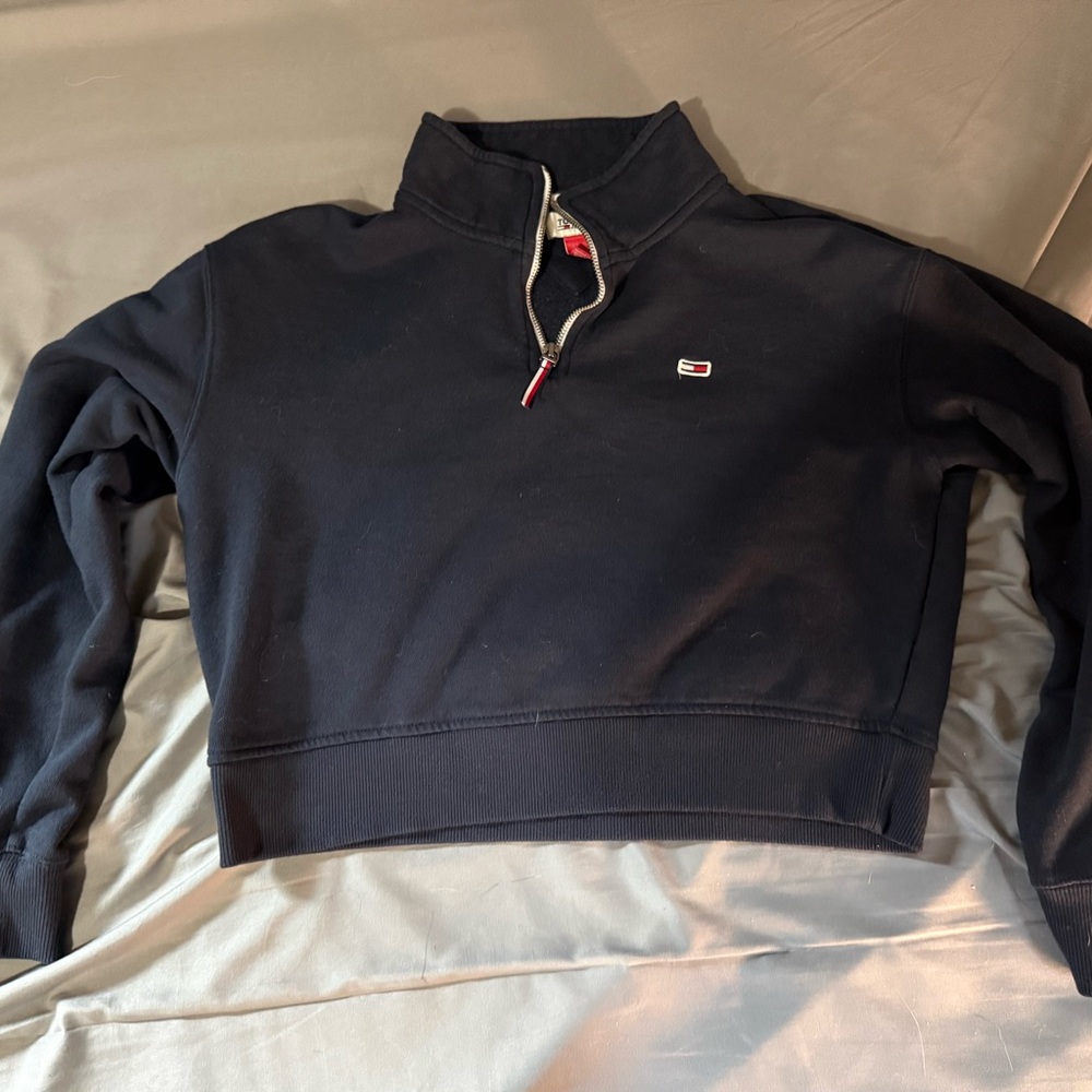 Tommy Hilfiger Navy Crop Polo Sweatshirt